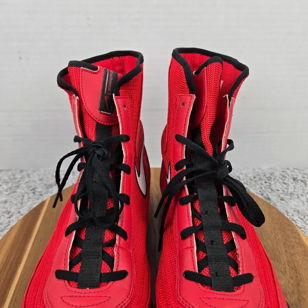 Nike Men 10.5 Machomai 2 Red White Black Gym Lightweight Boxing Shoe 321819-610